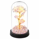 LEAN Wieczna Róża W Szklanej Kopule Oświetlenie LED Kryształowa 21,5 x 11 cm