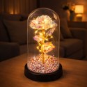 LEAN Wieczna Róża W Szklanej Kopule Oświetlenie LED Kryształowa 21,5 x 11 cm