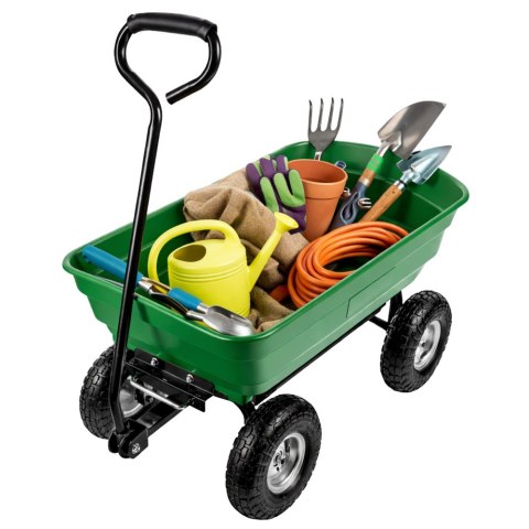 LEAN Wózek Ogrodowy Transportowy Wyjmowana Odchylana Taca Zielony 120 kg