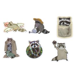 LEAN Zestaw Naklejki Z Szopem Dekoracyjne Różne Motywy 50 szt. 7-8 cm