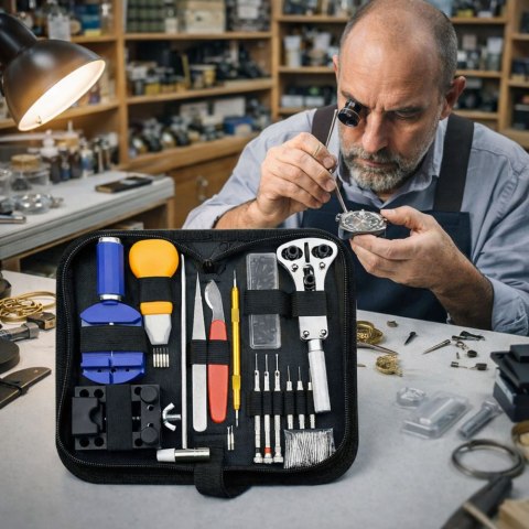 LEAN Zestaw Naprawczy Do Zegarków Profesjonalne Narzędzia Etui 147 el.