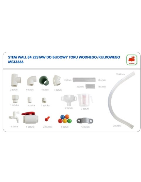 MASTERKIDZ System Rur Do Tablicy STEM 84 Elementów Tor Wodny Kulkowy