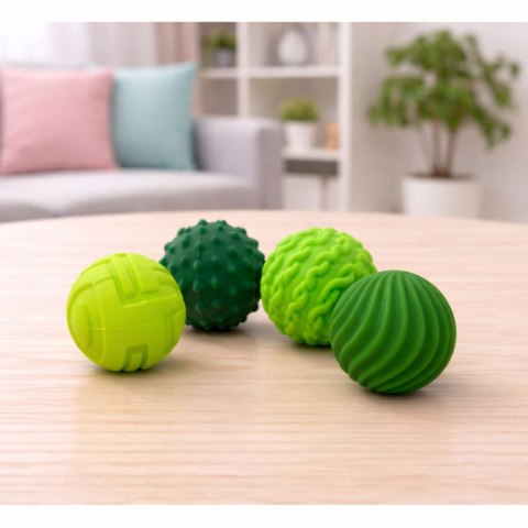 Marka niezdefiniowana Magnetyczne Silikonowe Piłki Antystresowe W Etui Zielone 2,5 cm 4 el.