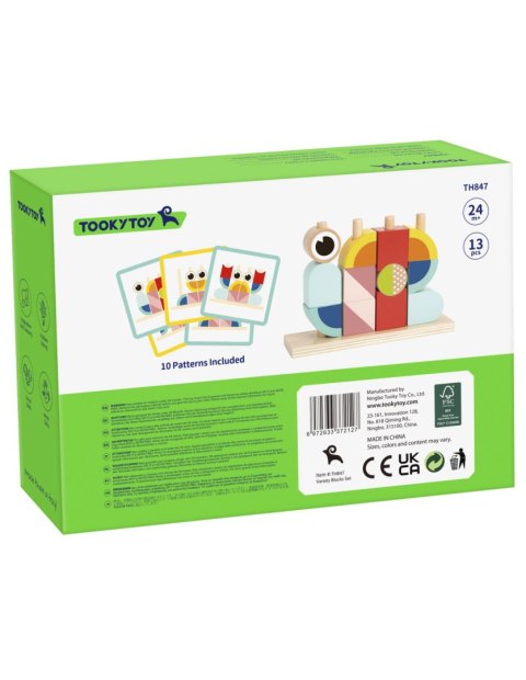 TOOKY TOY Kreatywne Drewniane Klocki Przestrzenne 3d Krab