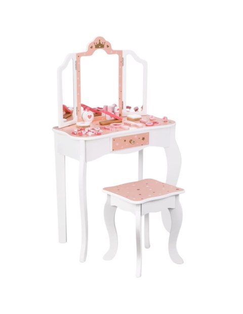 WOOPIE GREEN Drewniana Toaletka z Lustrem i Akcesoriami