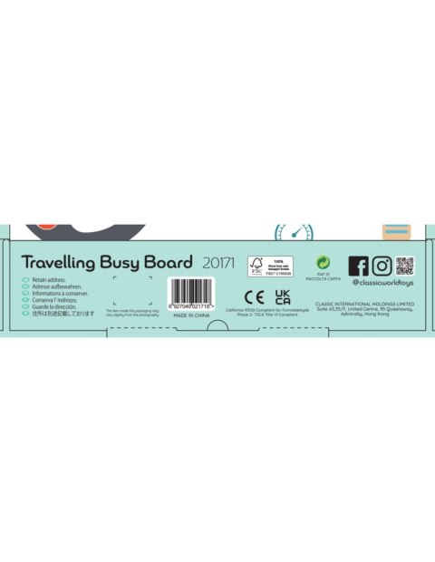 CLASSIC WORLD Tablica Manipulacyjna Wielofunkcyjna 6w1 Podróżowanie