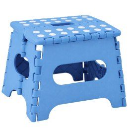 LEAN Stołek Składany Podnóżek Stopień Taboret Antypoślizgowy Niebieski 24x19 cm