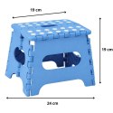 LEAN Stołek Składany Podnóżek Stopień Taboret Antypoślizgowy Niebieski 24x19 cm