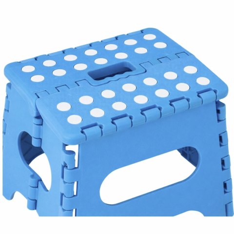 LEAN Stołek Składany Podnóżek Stopień Taboret Antypoślizgowy Niebieski 24x19 cm