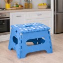 LEAN Stołek Składany Podnóżek Stopień Taboret Antypoślizgowy Niebieski 24x19 cm