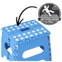 LEAN Stołek Składany Podnóżek Stopień Taboret Antypoślizgowy Niebieski 24x19 cm