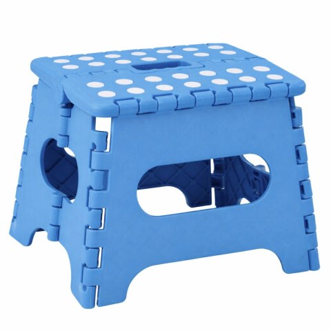 LEAN Stołek Składany Podnóżek Stopień Taboret Antypoślizgowy Niebieski 24x19 cm