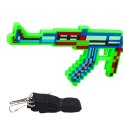 LEAN TOYS Karabin Pikselowy Broń Światła Dźwięki Laser Zielony 45 cm