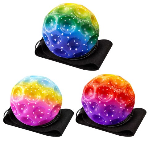 LEAN TOYS Piłka Do Odbijania Na Gumce Sensoryczna Z Wgłębieniami Kolorowa 6 cm