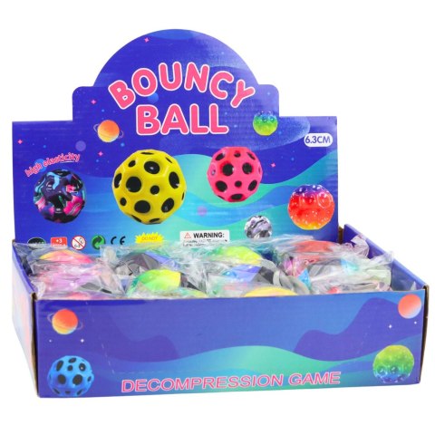 LEAN TOYS Piłka Do Odbijania Na Gumce Sensoryczna Z Wgłębieniami Kolorowa 6 cm