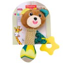 LEAN TOYS Pluszowa Grzechotka Miś Z Gryzakiem i Piszczałką Dla Niemowląt