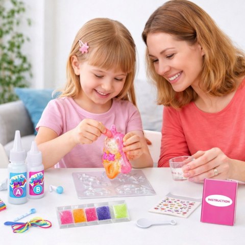 LEAN TOYS Zestaw Kreatywny DIY Żelowa Biżuteria Figurki Świecące w Ciemności