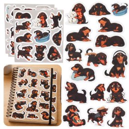 LEAN TOYS Zestaw Naklejki Z Jamnikami Do Ozdabiania Różne Motywy 54 szt.