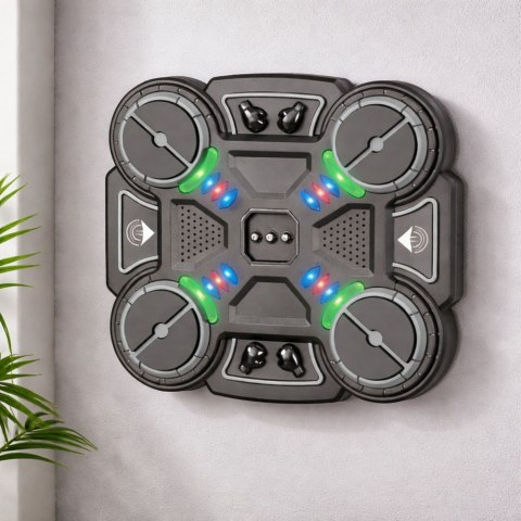 LEAN Toys Interaktywna Tarcza Bokserska Muzyczna Światła LED 3 Poziomy Czarna