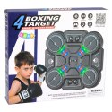 LEAN Toys Interaktywna Tarcza Bokserska Muzyczna Światła LED 3 Poziomy Czarna