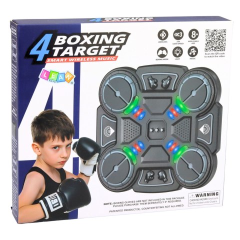 LEAN Toys Interaktywna Tarcza Bokserska Muzyczna Światła LED 3 Poziomy Czarna