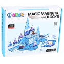 LEAN Toys Klocki Magnetyczne Lodowa Kraina Figurki Zwierząt Niebieskie 44 el.