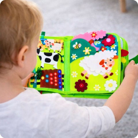 LEAN Toys Książeczka Edukacyjna Sensoryczna Dla Dzieci Farma 20 Aktywności
