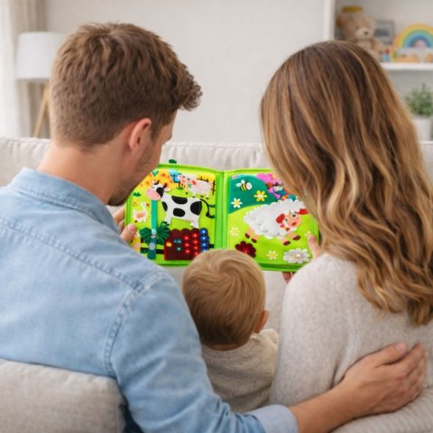 LEAN Toys Książeczka Edukacyjna Sensoryczna Dla Dzieci Farma 20 Aktywności