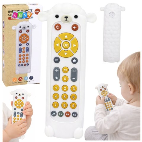 LEAN Toys Pilot Interaktywny Edukacyjny Gryzak Światła Dźwięki Owieczka Biały