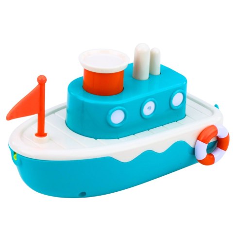 LEAN Toys Zabawka Do Kąpieli Statek Nakręcany Pryskający Wodą Niebieski