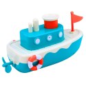 LEAN Toys Zabawka Do Kąpieli Statek Nakręcany Pryskający Wodą Niebieski