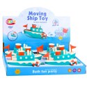 LEAN Toys Zabawka Do Kąpieli Statek Nakręcany Pryskający Wodą Niebieski