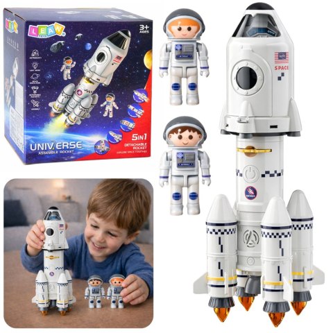 LEAN Toys Zabawka Edukacyjna Rakieta Kosmiczna 5w1 Astronauci Światła Dźwięki