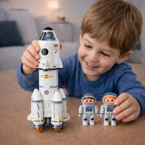 LEAN Toys Zabawka Edukacyjna Rakieta Kosmiczna 5w1 Astronauci Światła Dźwięki