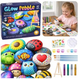 LEAN Toys Zestaw Kreatywny DIY Malowanie Kamieni Świecących Dla Dzieci