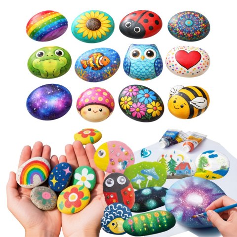 LEAN Toys Zestaw Kreatywny DIY Malowanie Kamieni Świecących Dla Dzieci