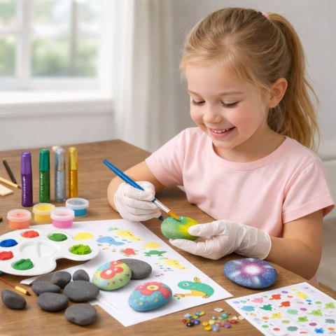 LEAN Toys Zestaw Kreatywny DIY Malowanie Kamieni Świecących Dla Dzieci