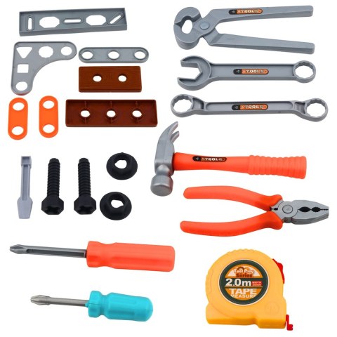 LEAN Toys Zestaw Majsterkowicza Piła Łańcuchowa Kask Okulary Narzędzia Dźwięki