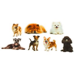 LEAN Toys Zestaw Naklejki Pieski Różne Gatunki Śliskie Przeźroczyste 50 szt.