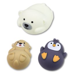 LEAN Toys Zestaw Zabawki Do Kąpieli Łowienia Gumowe Zwierzątka Sitko Pastelowe 4 el.