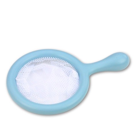 LEAN Toys Zestaw Zabawki Do Kąpieli Łowienia Gumowe Zwierzątka Sitko Pastelowe 4 el.