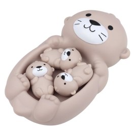 LEAN Toys Zestaw Zabawki Do Kąpieli Wydra Rodzinka Kosz Piłeczki 7 el.