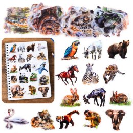 LEAN Zestaw Naklejki Z Dzikimi Zwierzętami Śliskie Przeźroczyste 50 szt.