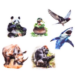 LEAN Zestaw Naklejki Z Dzikimi Zwierzętami Śliskie Przeźroczyste 50 szt.