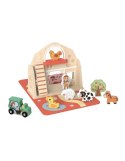 TOOKY TOY Drewniana Składana Farma w Walizce ze Zwierzątkami