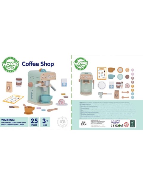 WOOPIE GREEN Drewniany Ekspres do Kawy Cukiernia Barista 25 el.
