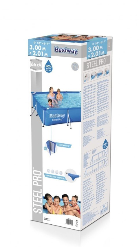 Basen Stelażowy Steel Pro 300x201x66 Prostokątny BESTWAY Basen Stelażowy Steel Pro 300x201x66 Prostokątny BESTWAY