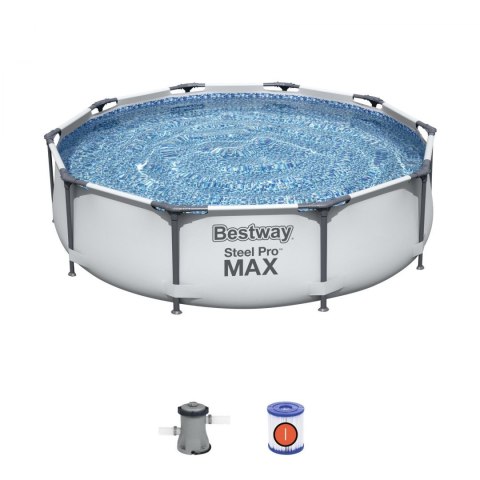 Basen Stelażowy Steel Pro MAX 305x76 Okrągły 10FT BESTWAY 3w1 Basen Stelażowy Steel Pro MAX 305x76 Okrągły 10FT BESTWAY 3w1