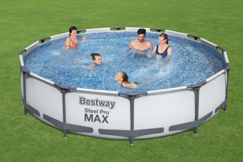 Basen Stelażowy Steel Pro MAX 366x76 Okrągły 12FT BESTWAY 3w1 + Pompa Filtr Basen Stelażowy Steel Pro MAX 366x76 Okrągły 12FT BESTWAY 3w1 + Pompa Filtr