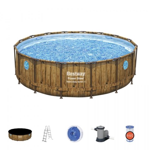 Basen stelażowy Power Steel Swim Vista Series 488x122 Okrągły 16FT BESTWAY 7w1 Basen stelażowy Power Steel Swim Vista Series 488x122 Okrągły 16FT BESTWAY 7w1